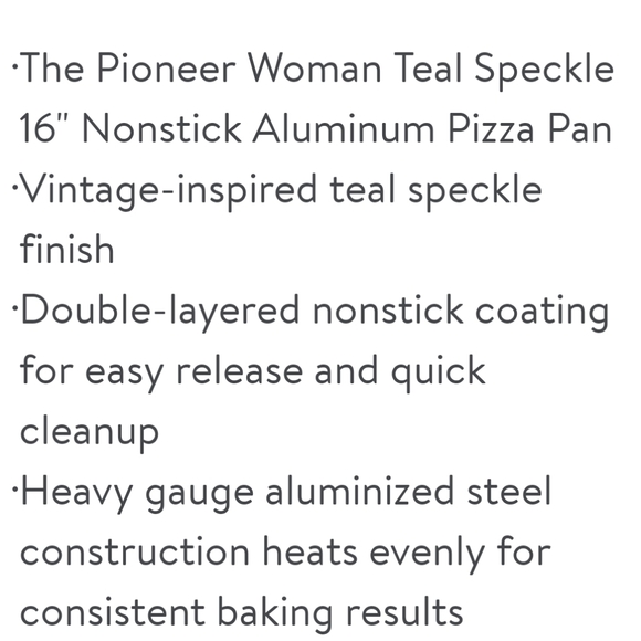 ❤️ New Pioneer Woman Teal Speckle 16" Round Pizza Pan - Picture 5 of 7